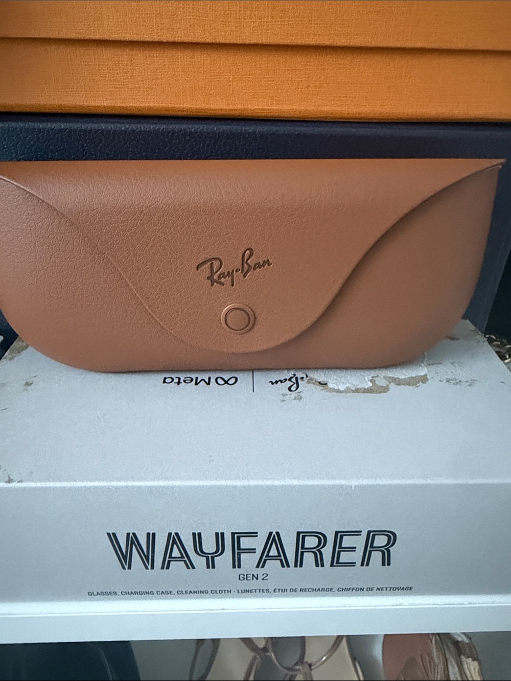 Ray-Ban Tan/Brown Leather Wayfarer Sunglasses Case